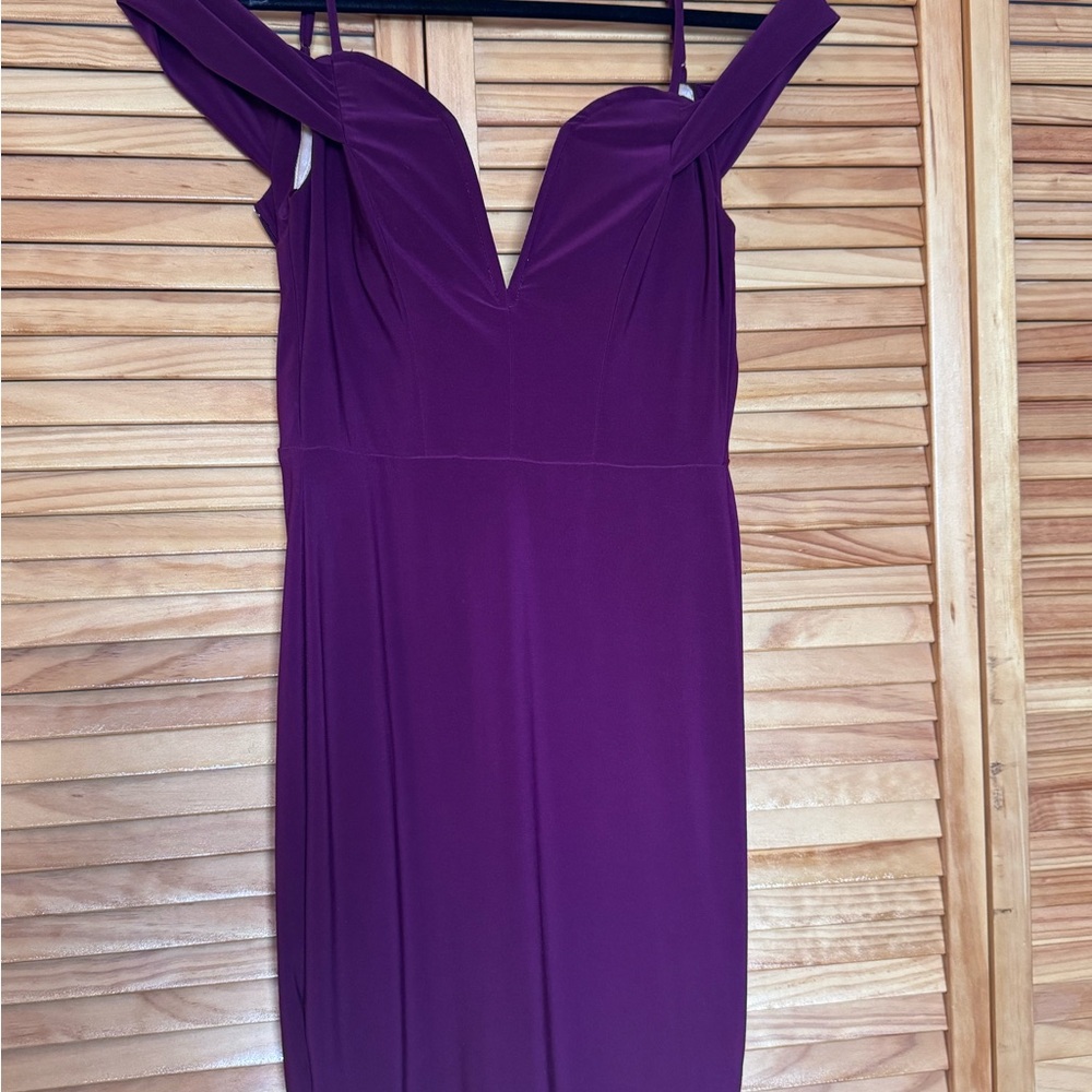 Elegant Purple Off-Shoulder Dress